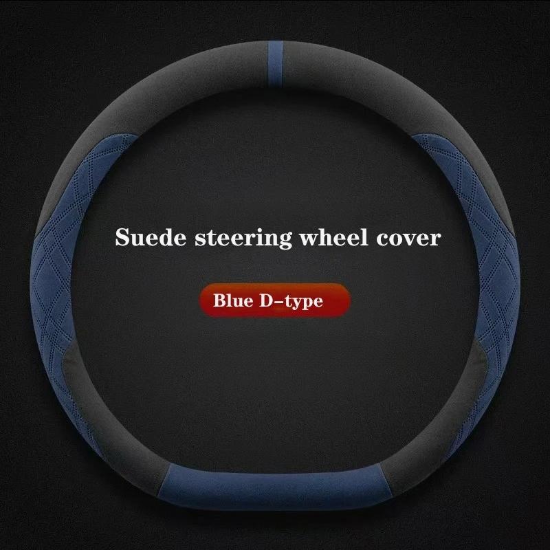 kfwhl7 Suede Leather Car Steering Wheel Cover for BMW 1 3 4 5 Series i5 i4 Z4 X3 M5 M4 M440i M3 M2 M135 2025 Auto Accessories