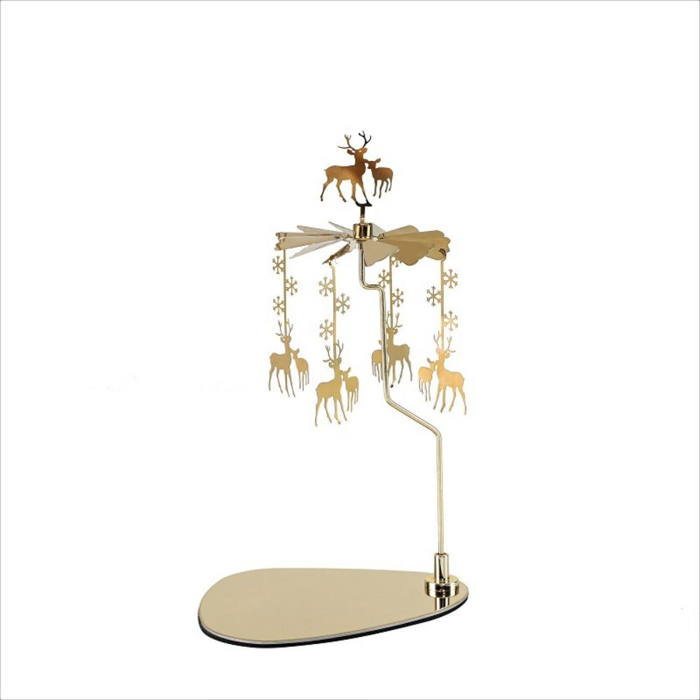 Gold/Silver Rotating Candlestick Stainless Steel Tealight Holder Rotary Candle Holder  Party