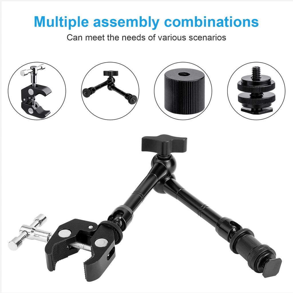 11 Zoll Metall Magic Gelenkarm Verstellbare Superklemme für LED-Licht LCD-Video DSLR-Kamera Zubehör