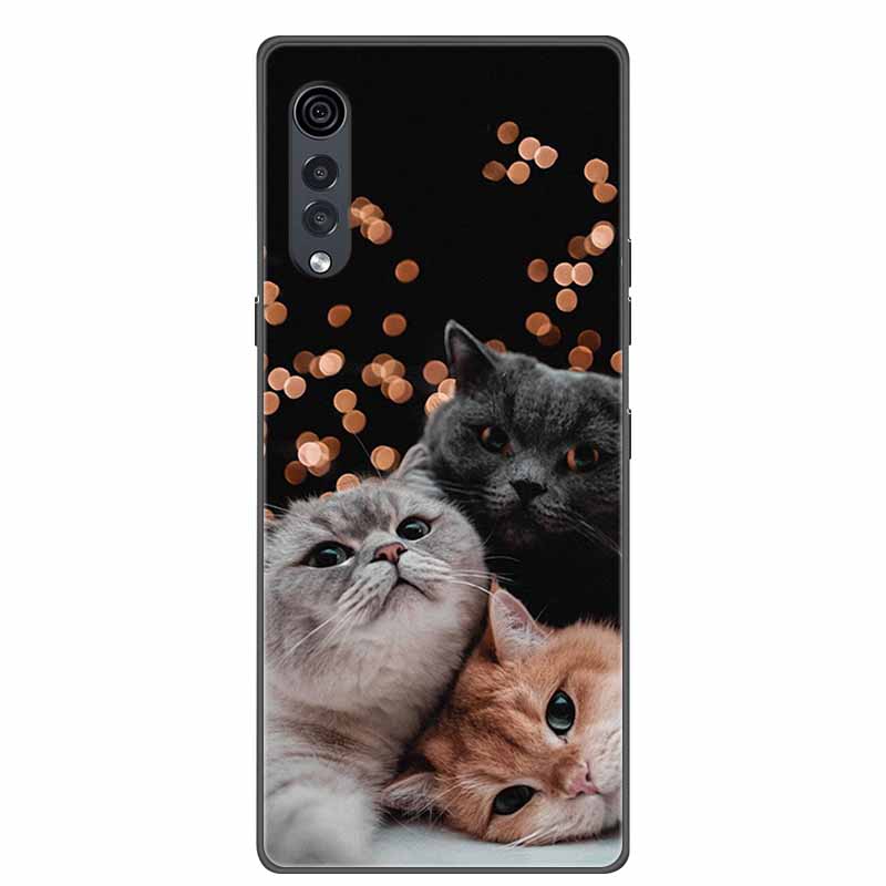 For LG Velvet Luxury Phone Case Black Soft Silicone TPU Back Cover for LGVelvet 5G Funda LMG910EMW Protector Capa Cartoon Coque