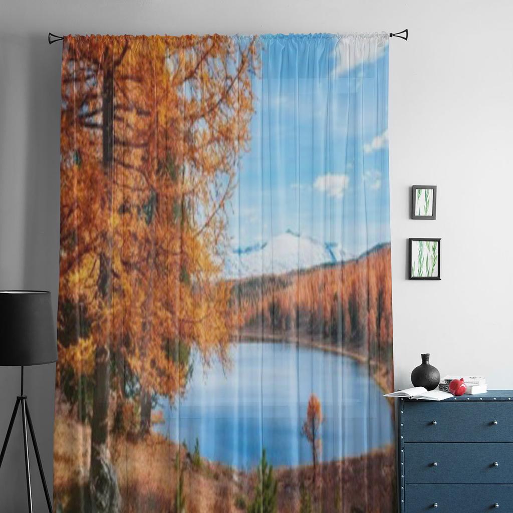 Urcarea în munți Perdele din tul transparent pentru sufragerie, dormitor, bucătărie, decorare, perdele din organza din voile