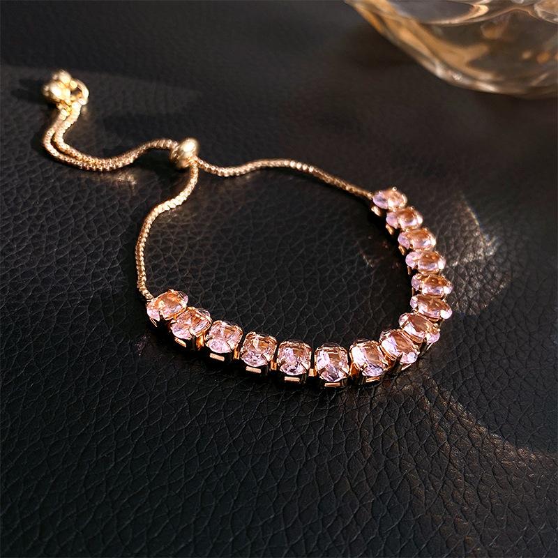 Luxury Green Rhinestone Crystal Bracelet Gold Color Link Chain Bracelets For Women Vintage Party Wedding Bridal Jewelry Gifts