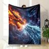 Feuriger Drache gegen eisigen Drachen Weltraum Druckdecke Warm Weich Flauschig Kinder Erwachsene Sofa Bett Überwurfdecke Outdoor Reise Camping Wohnmobil