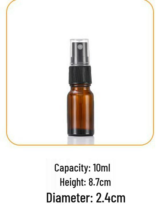 Brown Glass Spray Bottle, 5-100ml, Essential Oil & Hydrating Refill, Portable Press-type Sample Bottle