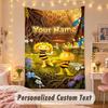 Custom Personalized Tapestry,Bing Bunny Print Custom Name Text Wall Art Hanging for Bedroom