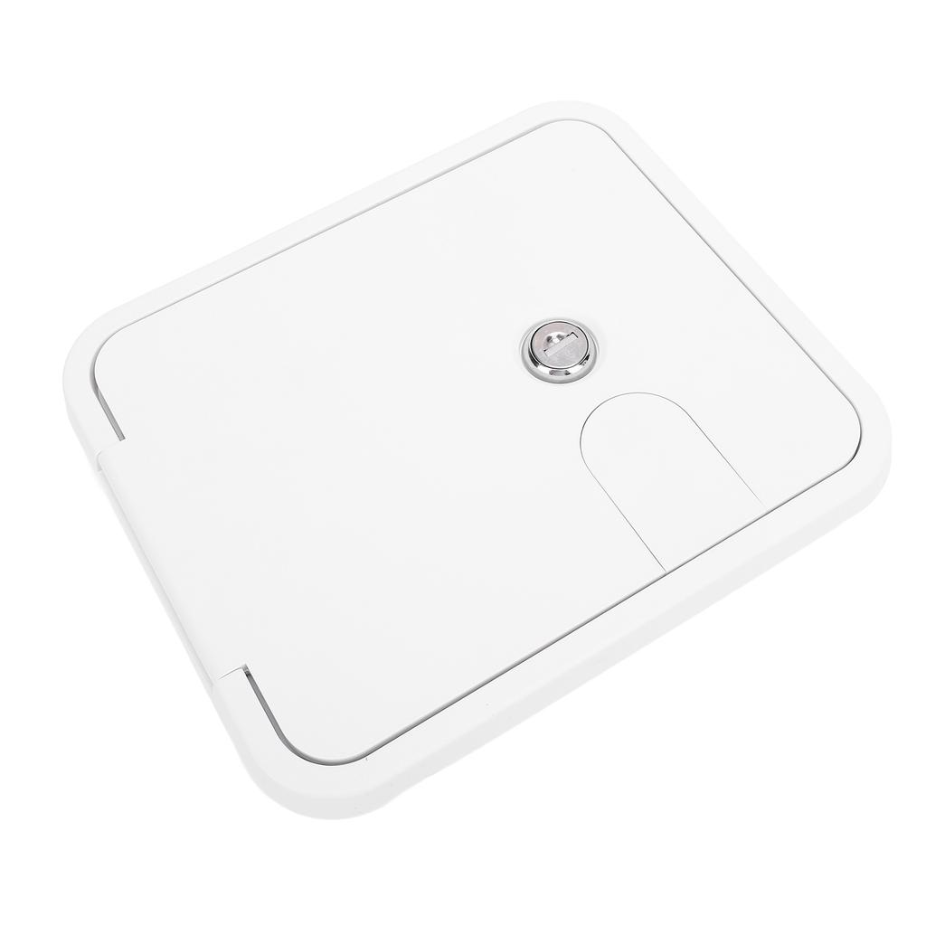 145 X 116mm RV Power Cord Hatch with Stainless Steel Lock and Keys 180 Degree Opening Electrical Access Door for