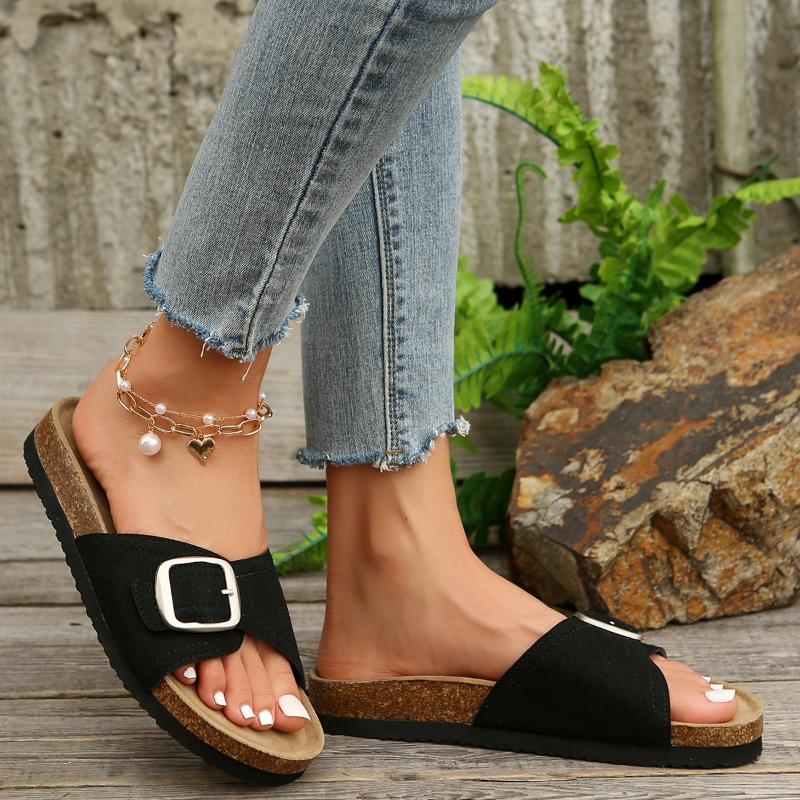 Womens Slippers 2024 European American Summer Non Slip Needle Buckle Flip Flops Big Size 35-43 Women's Sandals Woman Flat Shoes