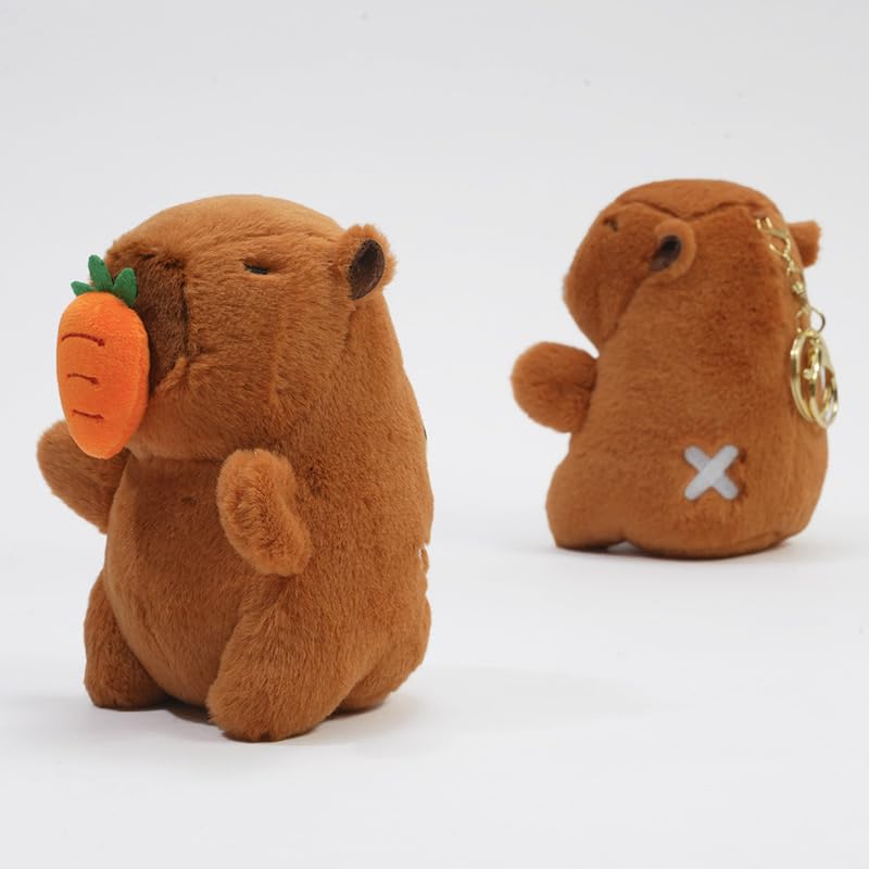 Clearstone Capybara Plush Keychain, Chavimaru Carrot, 18.5cm, Brown