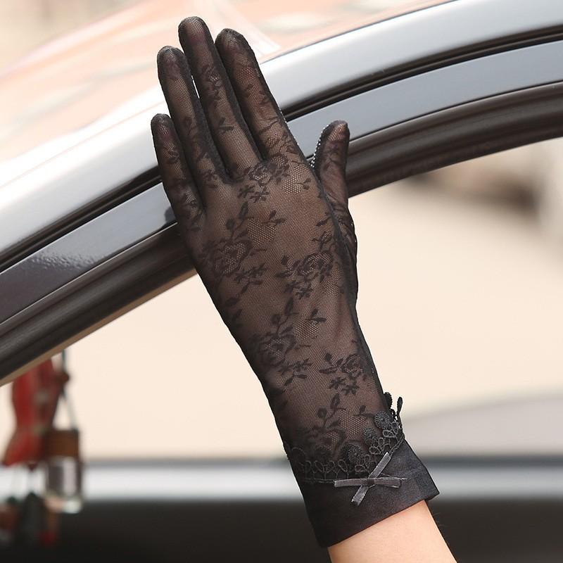 Spring and Summer Sun Protection Gloves Lace Light and Breathable Touch Screen Gloves for Women Driving Breathable Outdoor Sunshade Cycling Gloves