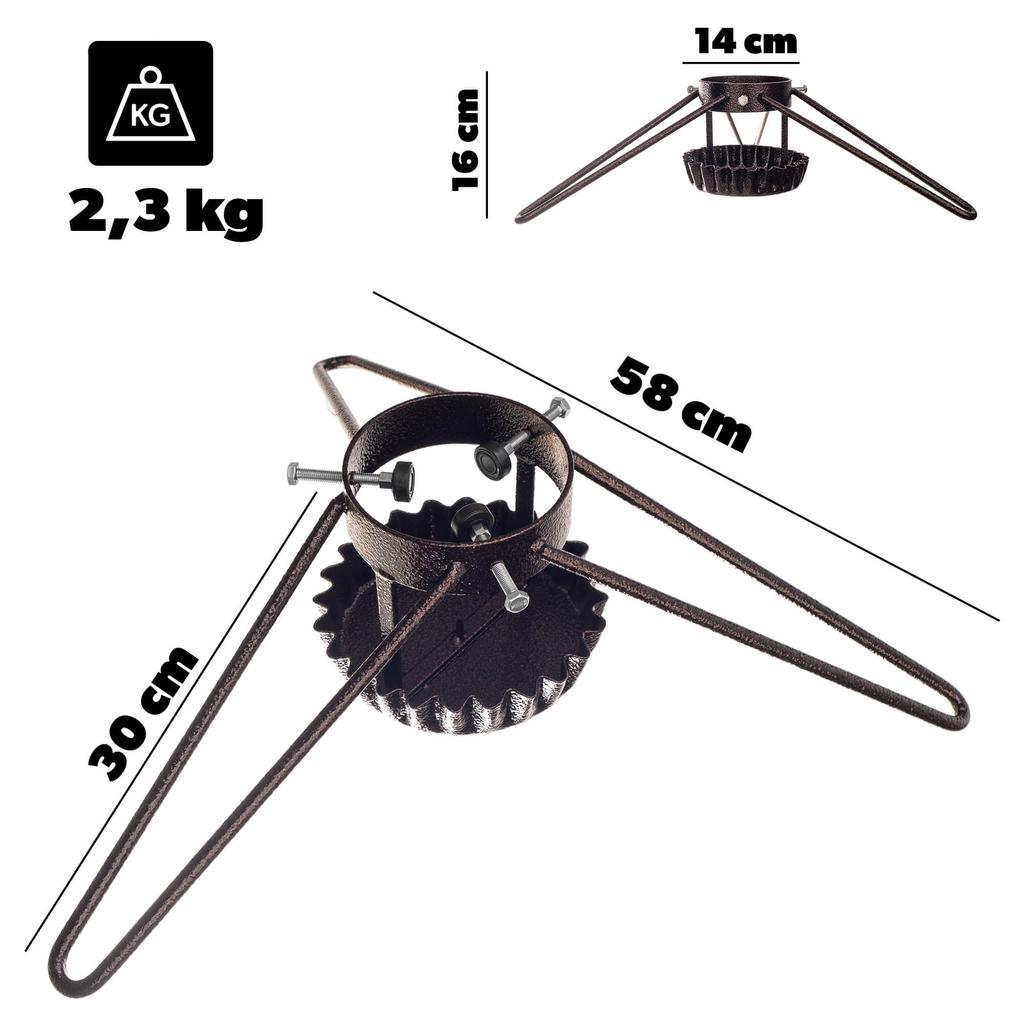 KADAX Christmas Tree Stand, Metal, Copper, 58cm