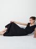 Renezmia Nylon Shirred Dress_Black