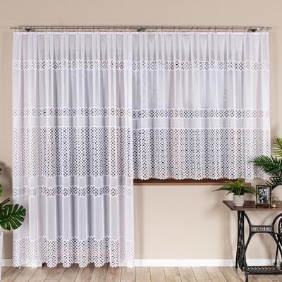 Adrianna Ready-made Jacquard White Curtain with Ornaments 300X250 Cm
