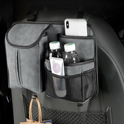 Bolsa Organizadora Colgante para Respaldo de Asiento de Coche con Múltiples Bolsillos Universal de Cuero PU Soporte de Almacenamiento