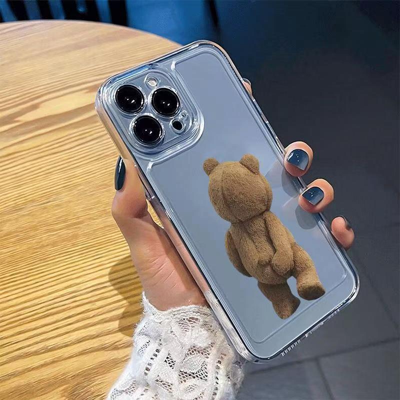 Fun bear case for Apple iPhone 17 Pro, 16 Pro, 15 Pro Max, and 14-inch drop-proof phone.