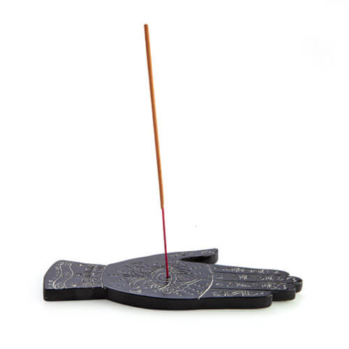 Silberne Handlesekunst Flacher Räucherstäbchenhalter