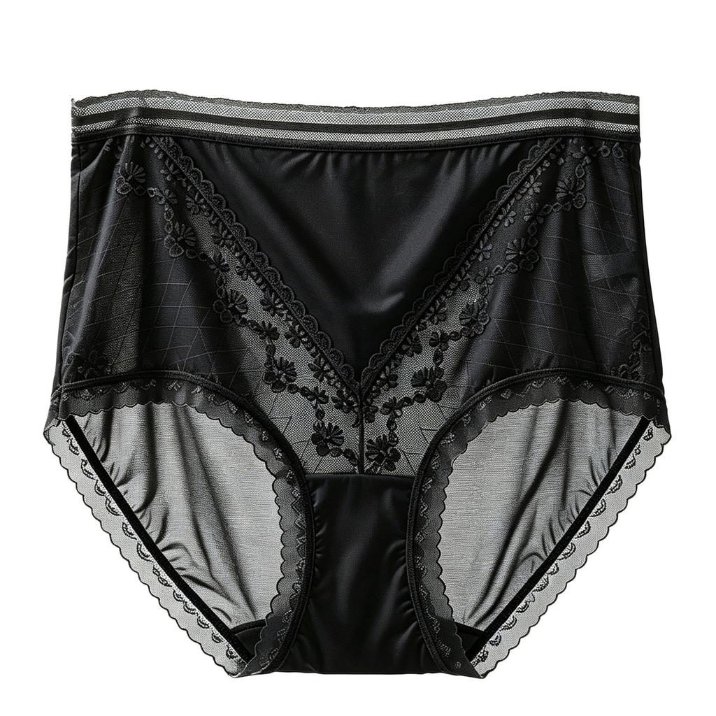 Plus-size Women's High-waisted Underwear—soft, Breathable, Skin-friendly, Comfortable, Sexy Lace for Everyday Use Panties