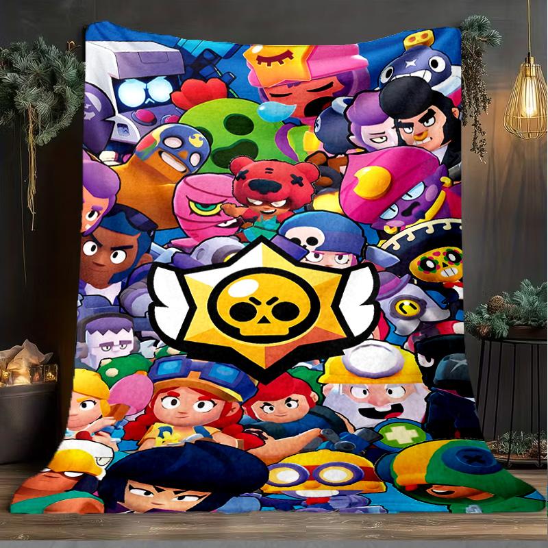 1PC Brawl Game Blanket Flannel Throw for Sofa, Indoor, Camping, Living Room, Office, Chair, And Bed Soft Birthday Christmas Gift