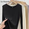 La Chapelle Damen Langarm Weiches Rundhals T-Shirt