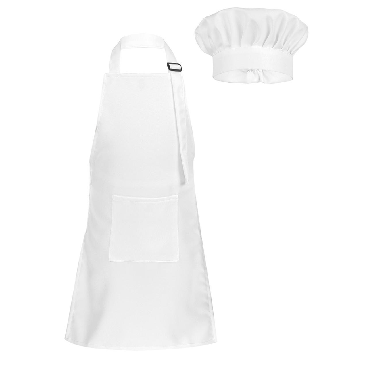 

Детская кухонная одежда для приготовления пищи и выпечки, комплект фартука и шляпы шеф-повара с карманным детским костюмом повара M белый