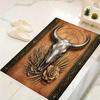 Western Bull Skull Carpet Rug for Living Room Bedroom Home Sofa Decoration, Kids Play Non-slip Floor Mat
