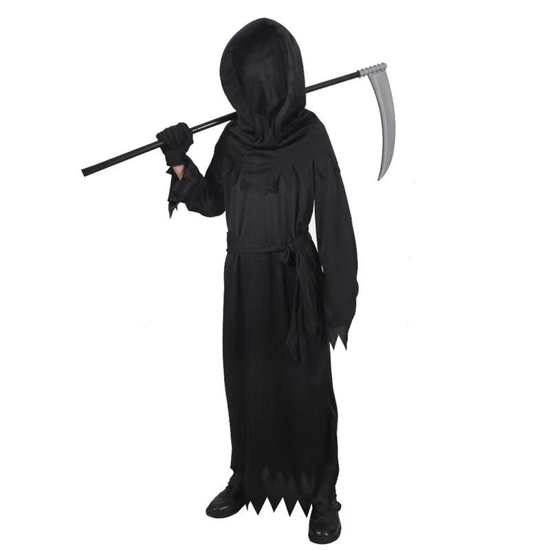 Halloween Tod Kostüm Anzug Tod Ist Hier Dunkler Magier Show Anzug Sense Kapuze Umhang Set