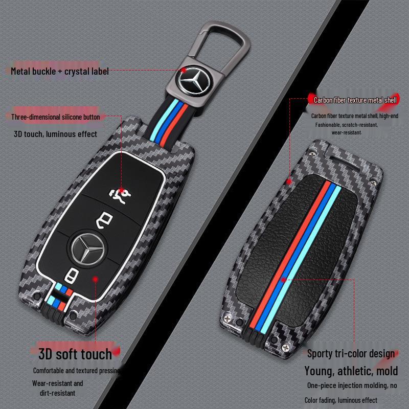 Mercedes Key Case for AMG G63, G500, E-Class, GLE450, GLS, E300L, and GLC350.