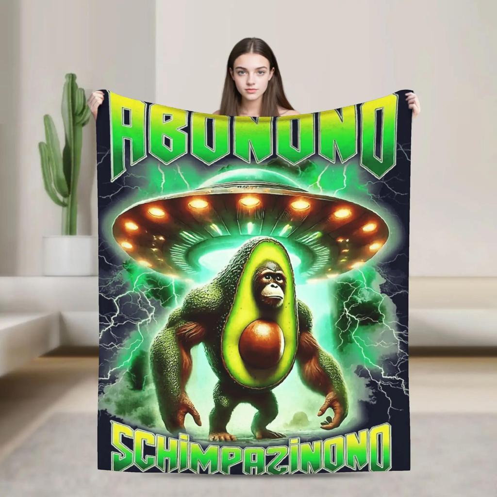 Italian Brainrot Cappuccino Assassino Cool Design Plush Flannel Throw Blanket for Living Room Soft Bedspread for Boys and Girls