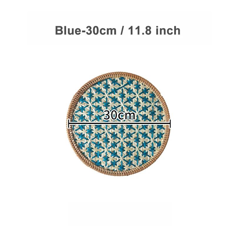 Nordic Rattan Decorative Tray Natural Wicker Handwoven Home Decor Rattan Insulation Mat Southeast Asian Ethnic Wall Decoration