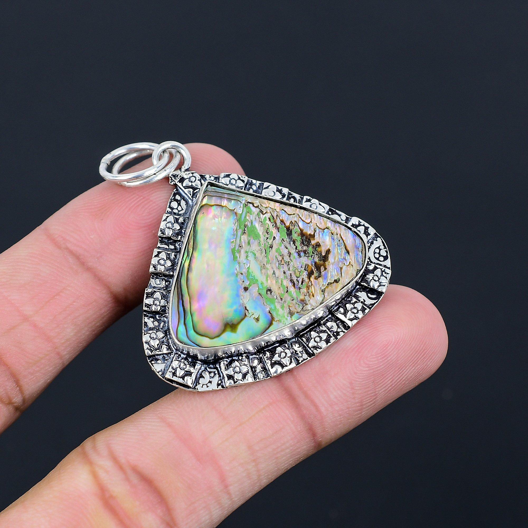 Pear Natural Abalone Shell Engagement Daughter New Pendant Jewelry 925 Silver