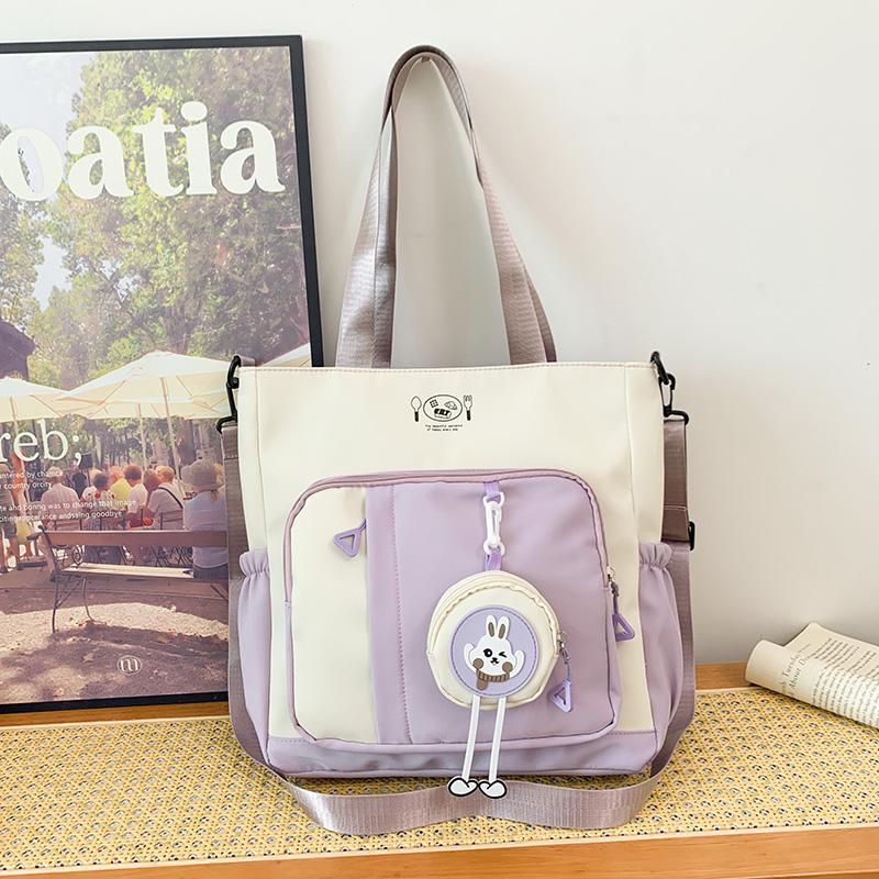 Color Block Tote Bag Women's Shoulder Bag Student Large Capacity Crossbody Bag