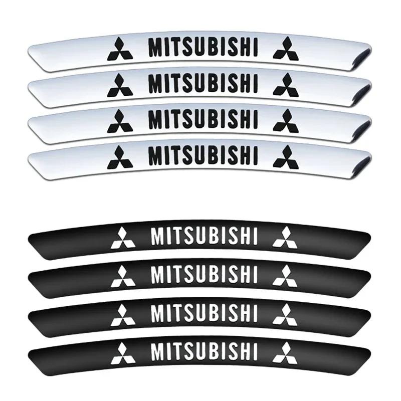 Car Wheel Side Rims Emblem Stickers for Mitsubishi Lancer ASX L200 Colt Pajero Outlander Mirage Eclipse Exterior Decoration QC3