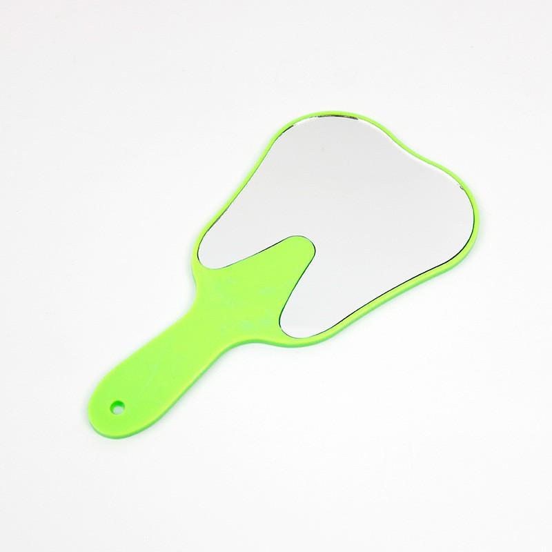 GULPOOE 1Pcs Dental Mouth Examination Mirror with Handle Cute Tooth Shaped Mirror Unbreakable Patient Hand Mirror Dentistry Gift