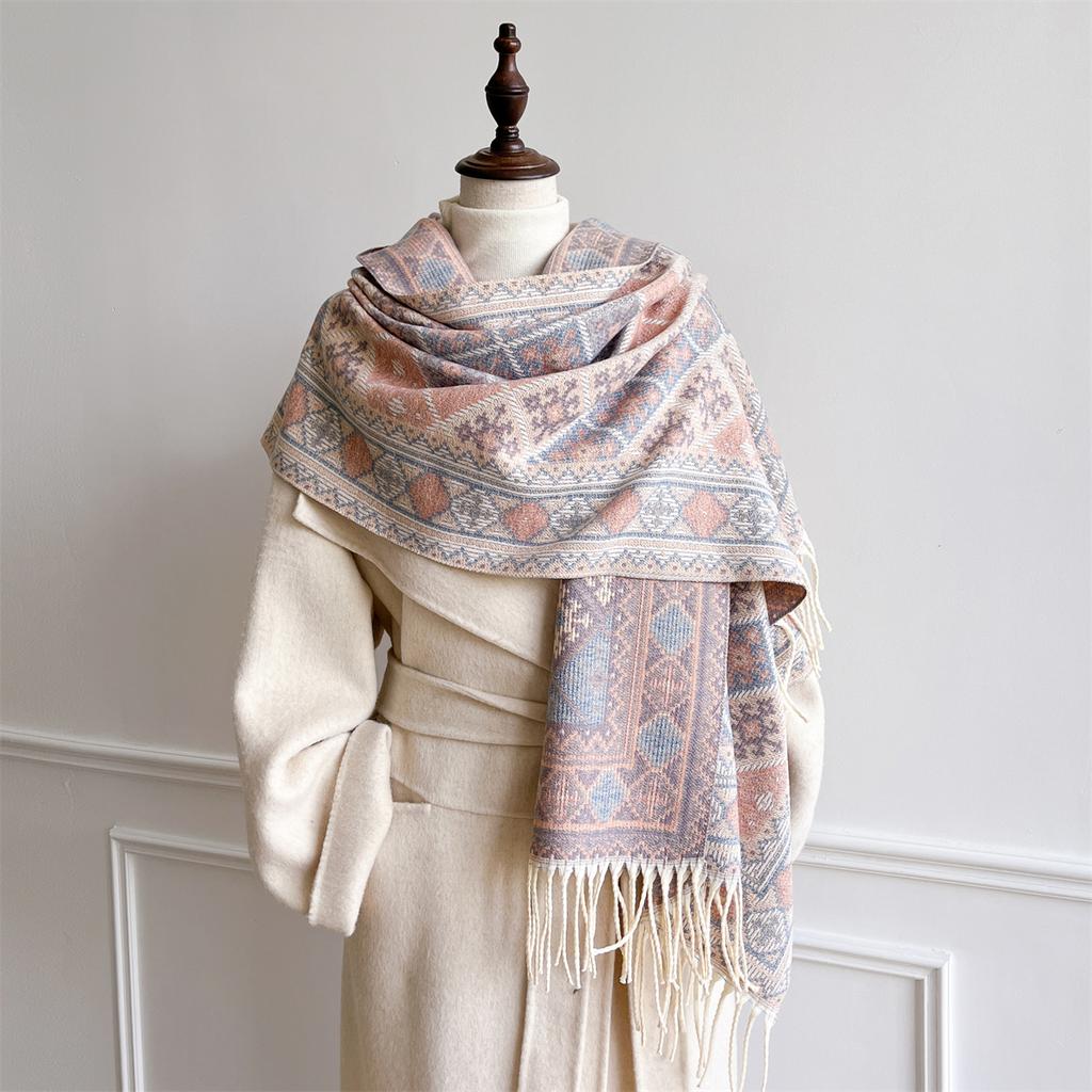 Luxury Cashmere Winter Scarves Women Thicken Pareo Cape Warm Pashmina Shawl Chunky Headscarf Wrap Lady Elegant Poncho Turban