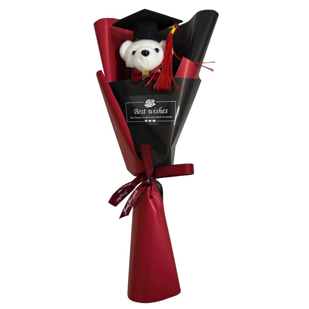 Doctoral Bachelor Graduation Doll Bouquet Graduation Sunflower Rose Single Cartoon Bear Teacher's Day Gift