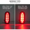2PCS 6 Inch Oval Red LED Trailer Tail Lights, 10 LEDs Stop/Turn/Brake Lights With Surface Mount Grommets, DOT Certified IP67 Waterproof For Truck RV