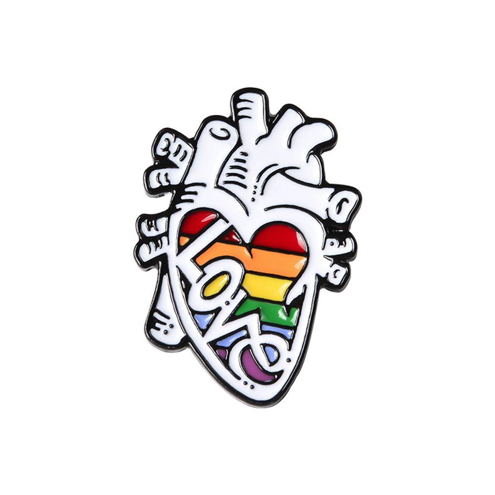 Dripping Oil Cartoon Bag Accessories Clothes Lapel Pin Brain Lung Brooch Enamel Pins Anatomy Heart