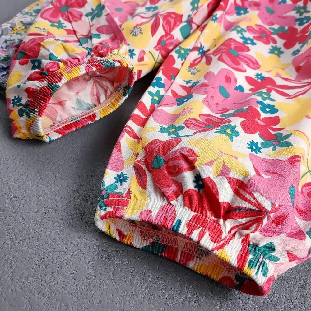 Summer Floral Children Kids Pants Girls Boys Breathable Beach Pant Anti-mosquito Trousers