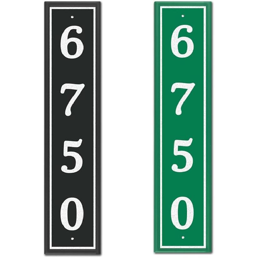 

Персонализированная светоотражающая адресная табличка, индивидуальный алюминиевый адресный знак для почтового ящика, дома, улицы, снаружи, вертикальный знак номера дома с двумя винтами, Small (11.5 x 2.5 )