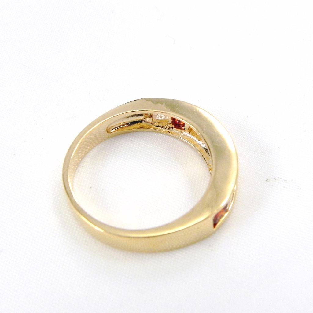 Gold Plated Ring 'Nova' Golden Garnet - 4 Mm