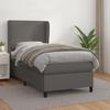 Bed Base - Maison Exclusive - Grey Faux Leather - Mattress 100x200 Pocket Springs - Adjustable Headboard