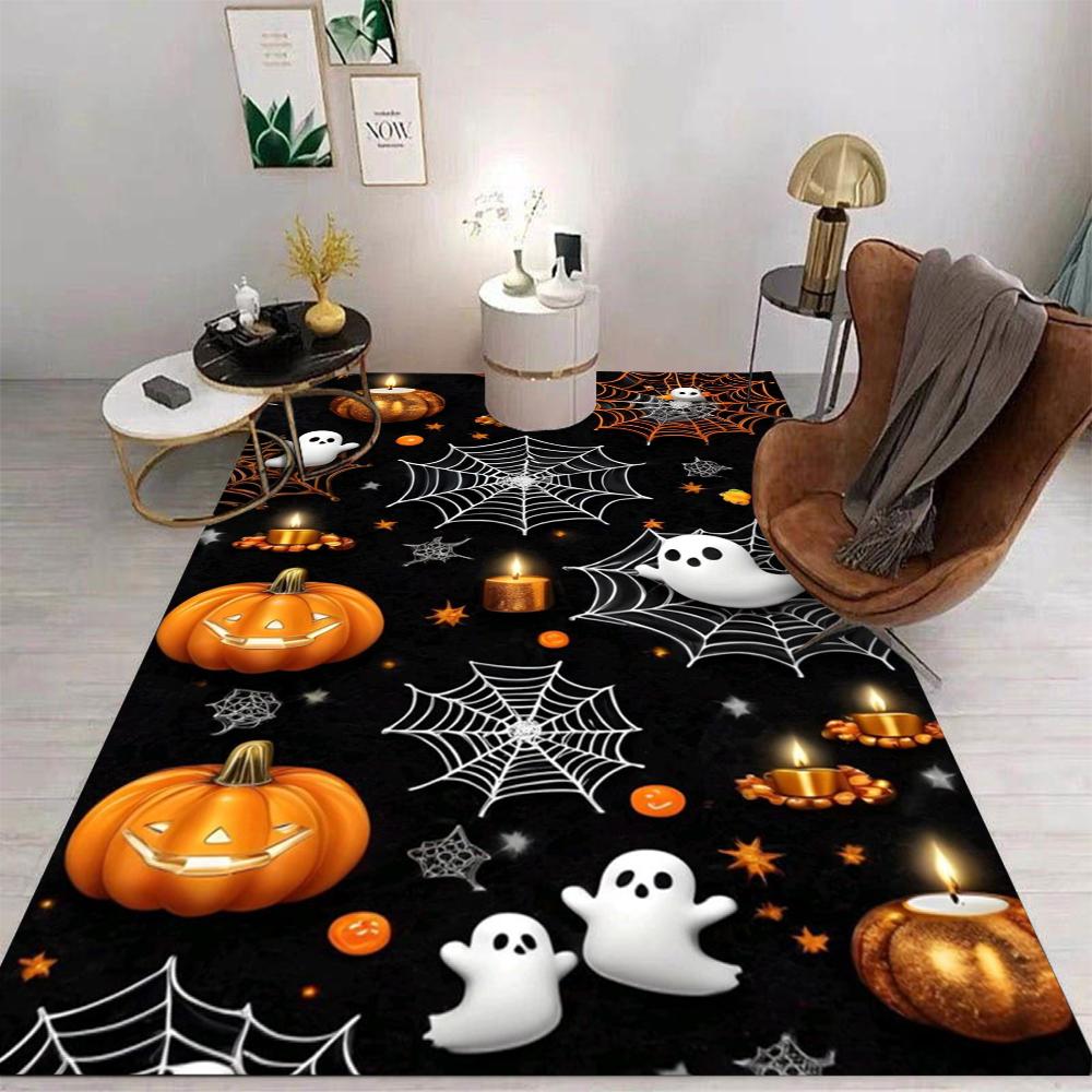 Lodestar Unisex 1Pc Halloween Horror Carpet Terrifying Pumpkin Spider Web Skull Carpet Very Suitable For Halloween Decoration