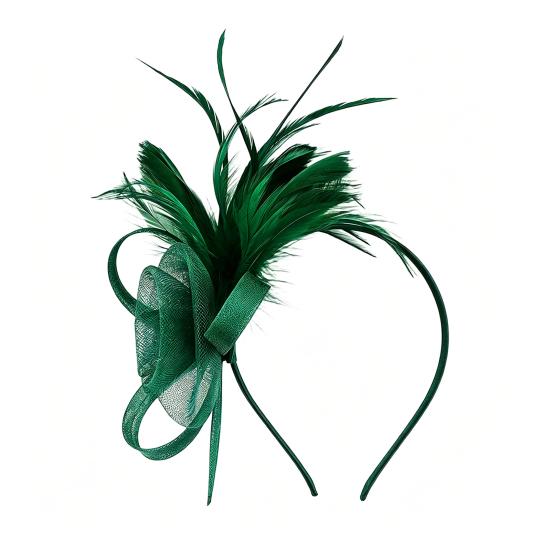 Women Flower Feather Headband Retro Mesh Flower Headband with Feathers Tea Party Hairband Fascinators Hair Accessory for Cocktail Parties