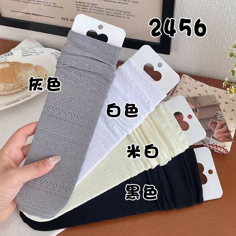 Summer Thin Solid Color Mesh Hollow Socks for Women Jk Slimming Knee-high Socks In Ballet Style, Vintage High Socks