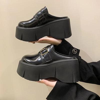 Moda Moda 8cm Invierno Cálido Mujeres Zandalias De Mujer Hebilla Plataforma Zapatillas Cuña Sandalias Planas Diapositivas Zapatos estudiante-zapatos