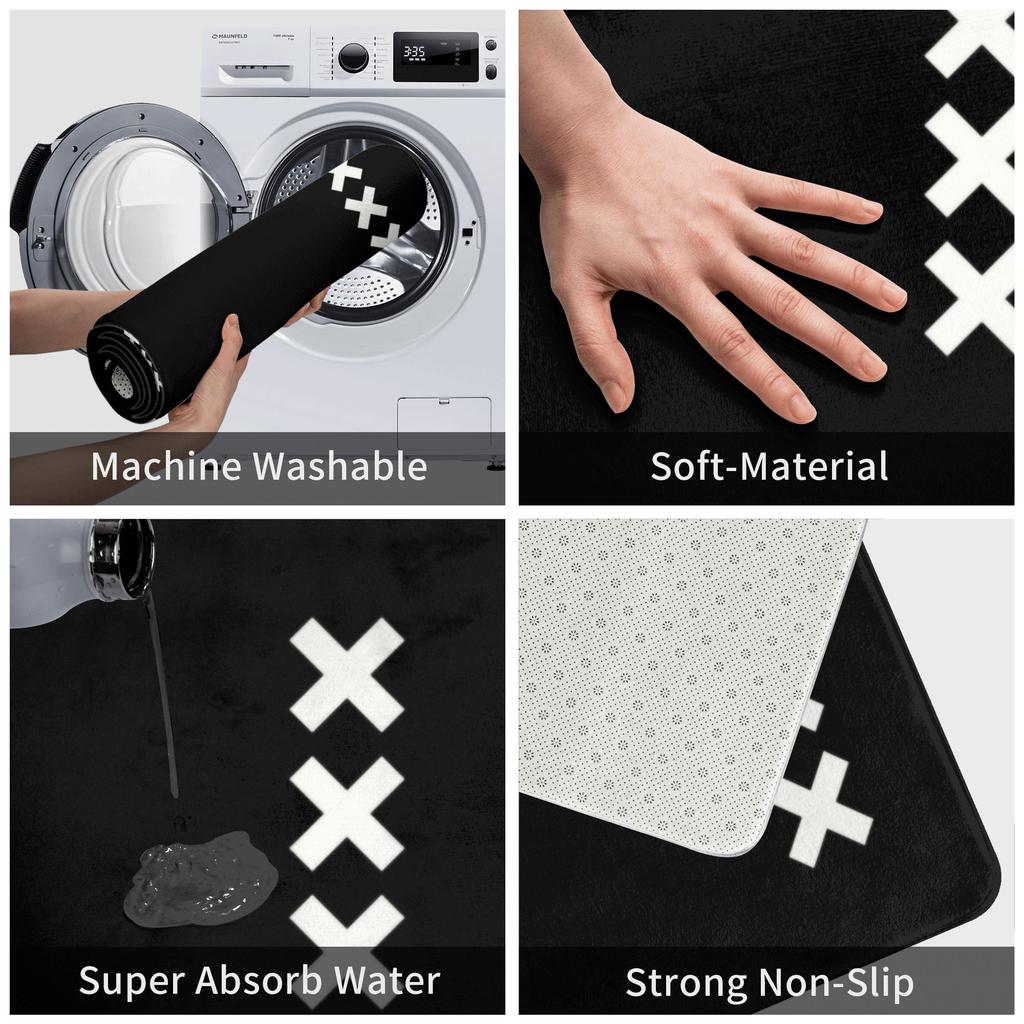 Amsterdam Andreas Cross Door Floor Bath Kitchen Mats Anti-Slip Outdoor Netherlands Doormat Toilet Entrance Rug Carpet Footpad