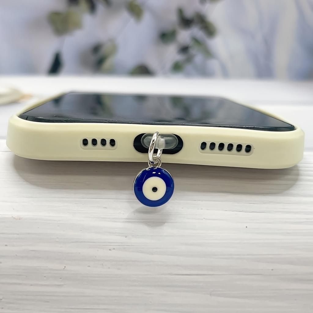 Handy Dekoration Staubschutzstecker DIY Legierung Dreidimensional Mini Blaues Auge Anhänger Handy Loch Staubschutzstecker