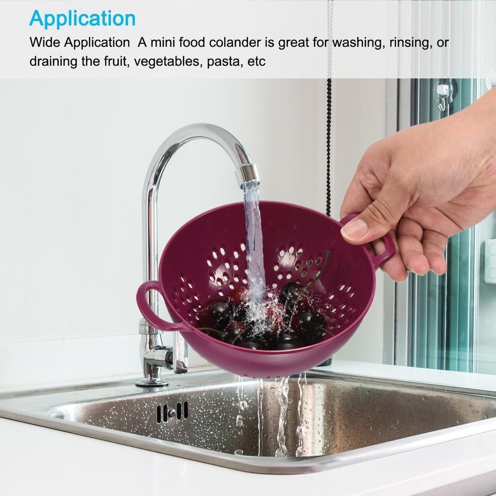 

Пластиковый дуршлаг для продуктов с двойными ручками Легкий Прочный Мини-корзина для слива фруктов Мытье овощей и пасты 14,8 см United States