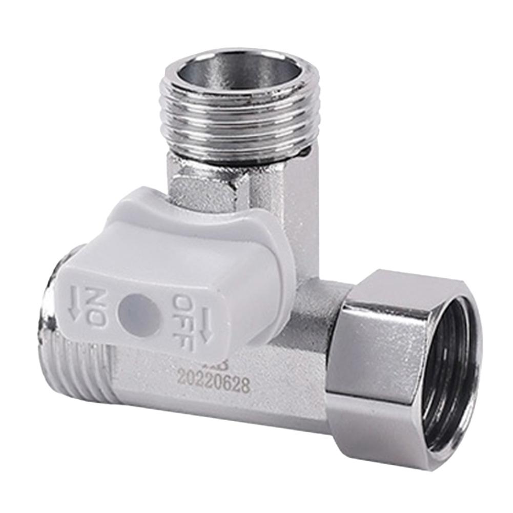 Tee Stop Valve Zinc Alloy Angle T Adapter for Kitchen and Bathroom Water Supply with Application for Bidet Toilet Tank Sprayer