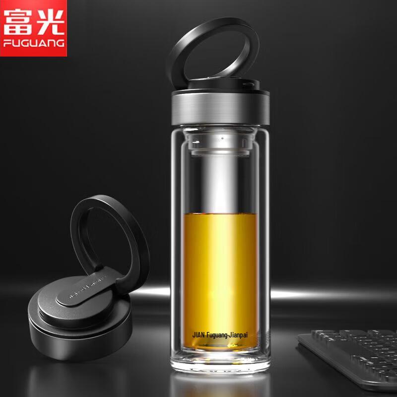 Fuguang Double-Layer Portable Glass Tea Infuser Cup