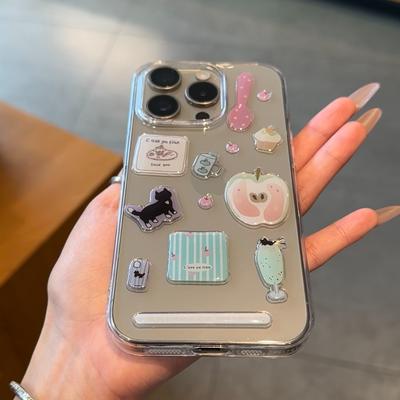 Green for Apple Sticker for Apple 16pro Mobile Phone Case New for IPhone15promax Transparent 13 Personality 14